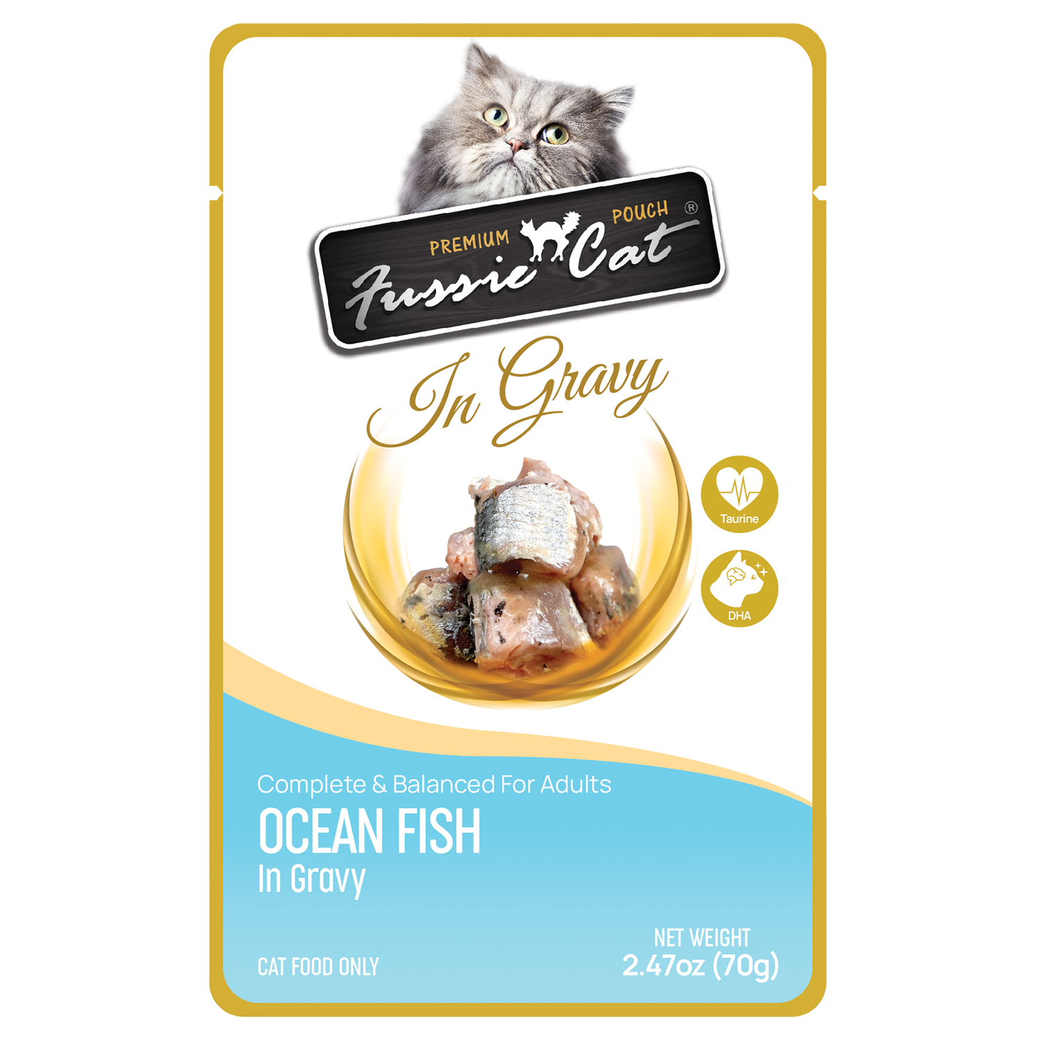 Fussie Cat - Ocean Fish in Gravy Wet Cat Food 2.47 oz Pouch
