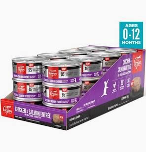 ORIJEN (CASE PACK) - Chicken &amp; Salmon Entree Wet Kitten Food 3.0 oz/ Case of 24