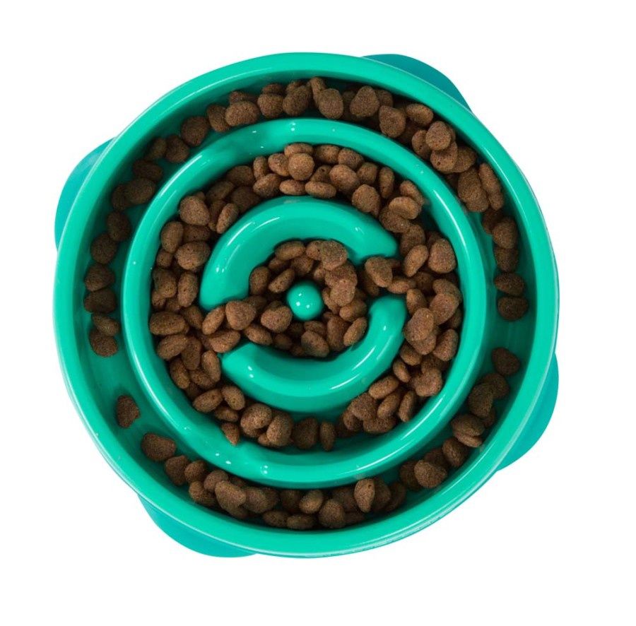 Outward Hound - Fun Feeder Circle Teal Dog Food Bowl