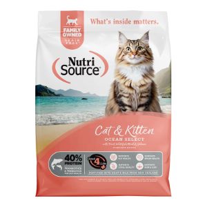 NutriSource - Ocean Select Recipe Grain-Free Dry Cat &amp; Kitten Food, Size: 4#