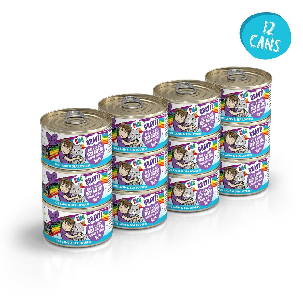Weruva (Case Pack) - BFF OMG Best Day Eva! Beef &amp; Salmon in Gravy Canned Cat Food 2.8 oz / Case of 12
