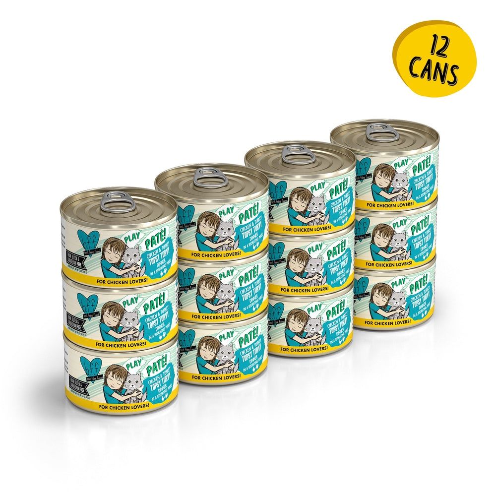 Weruva (Case Pack) - BFF PLAY Pate Chicken &amp; Turkey Topsy Turvy canned Cat Food 2.8oz / Case of 12