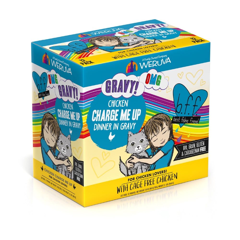 Weruva (Case Pack) - BFF OMG Charge Me Up! Chicken in Gravy Wet Cat Food, 2.8-oz pouch / Box of 12