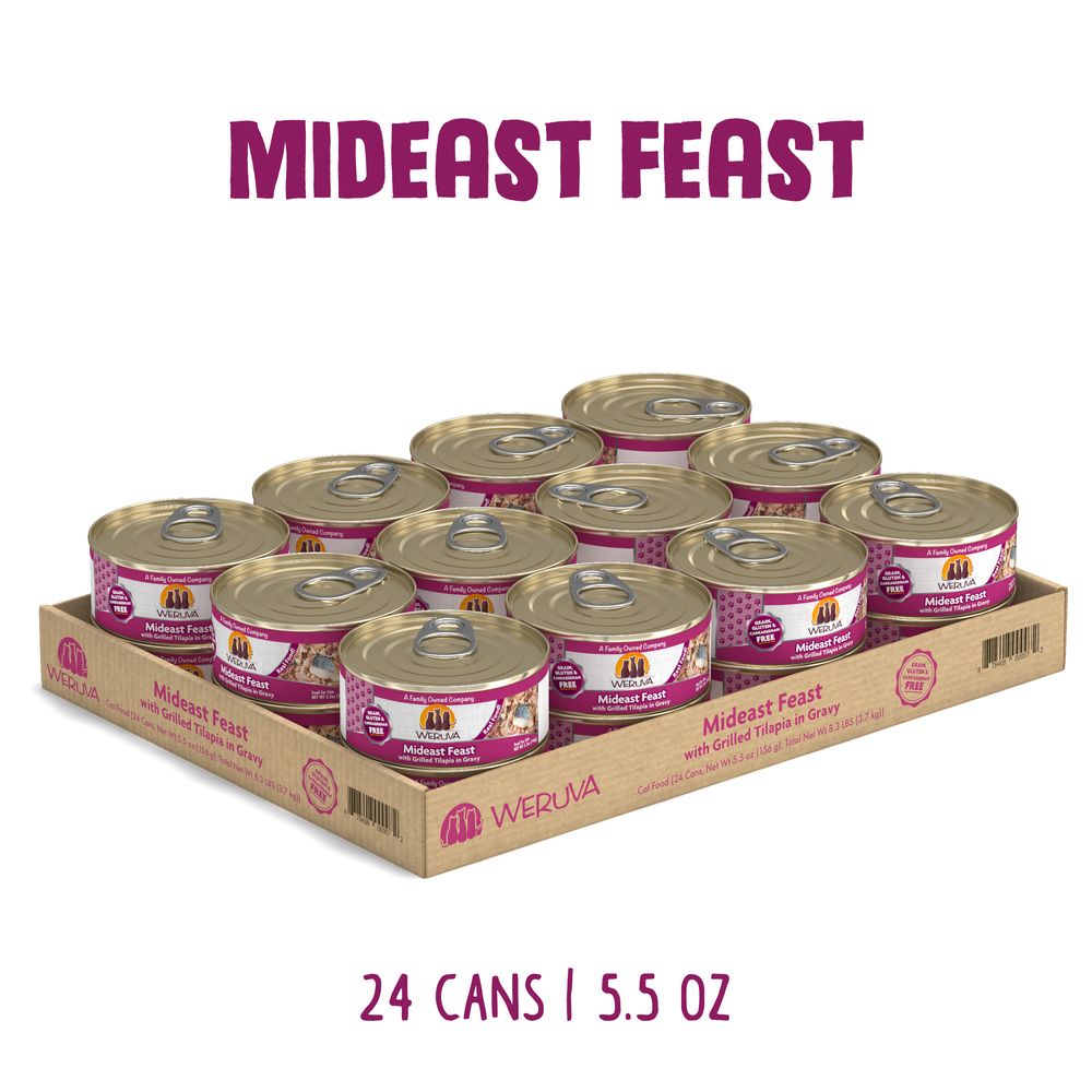 Weruva (Case Pack) - Classic Mideast Feast with Grilled Tilapia in Gravy Canned Cat Food 5.5oz / Case of 24