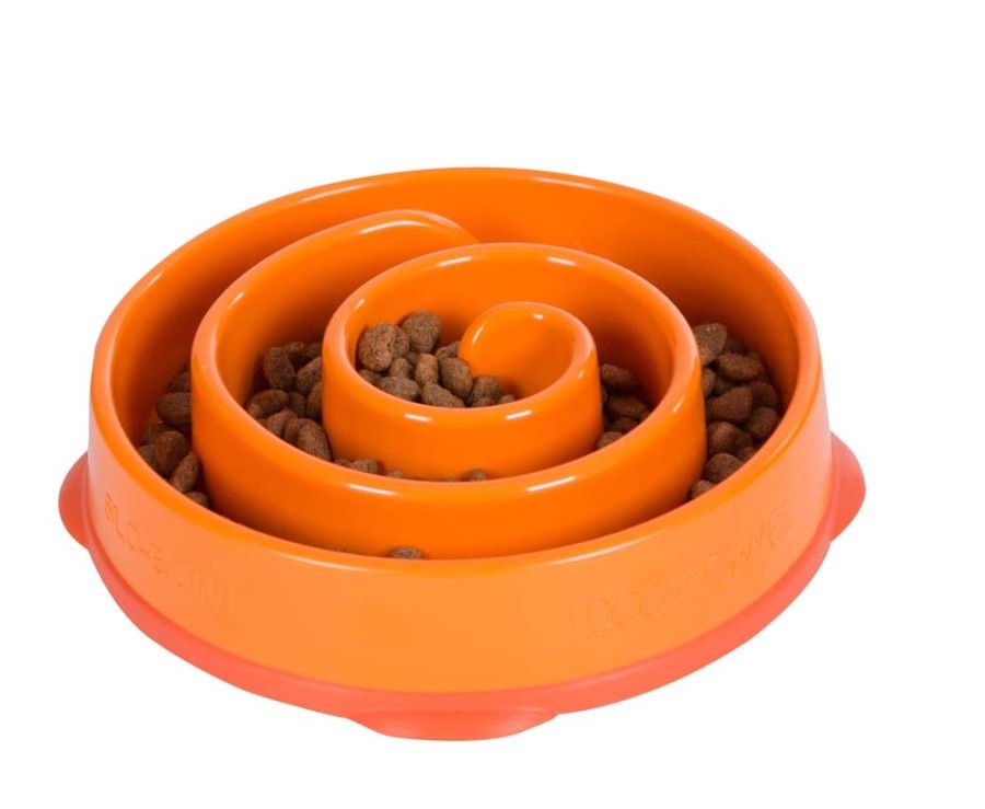 Outward Hound - Fun Feeder Swirl Orange, Size: Small