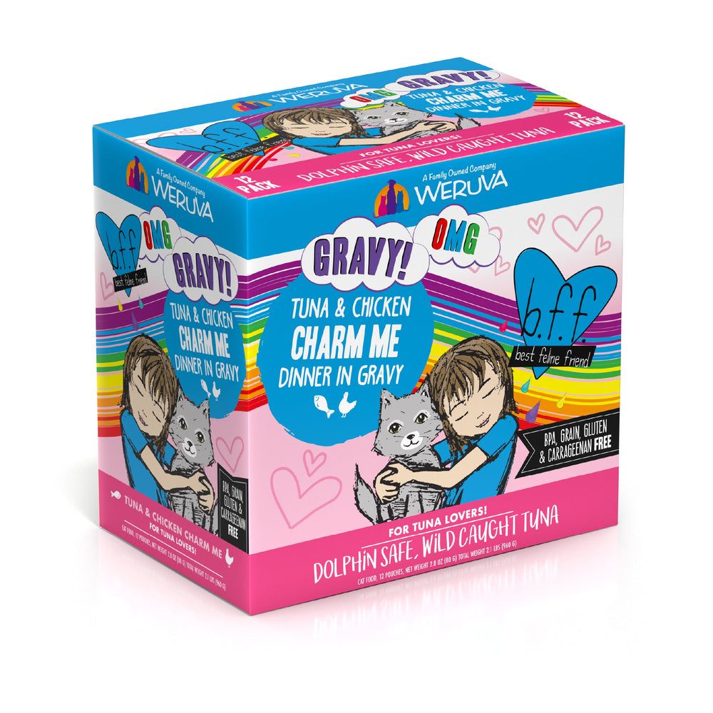 Weruva (Case Pack) - BFF OMG Charm Me Tuna &amp; Chicken Dinner Pouch Cat Food in Gravy / Box of 12