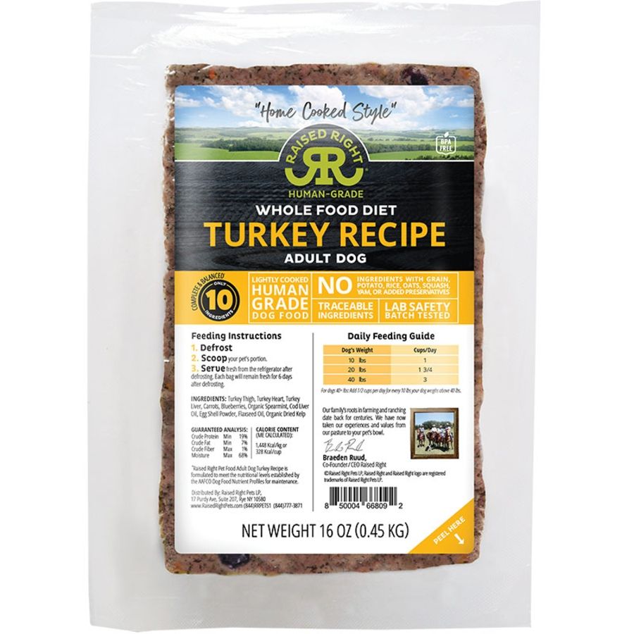 Raised Right - Kidney Support Frozen Gently Cooked Dog Food 1lb