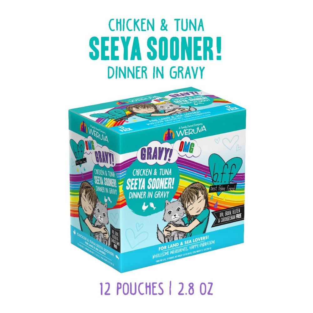 Weruva (Case Pack) - BFF OMG Seeya Sooner! Chicken &amp; Tuna Dinner Pouch Cat Food in Gravy 2.8oz / Box of 12