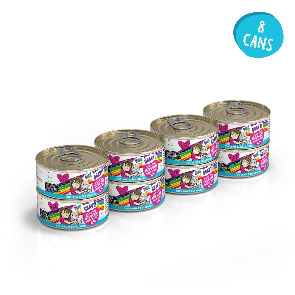 Weruva (Case Pack) - BFF OMG Lots-O-Luck! Duck &amp; Tuna Dinner Minced-Style Canned Cat Food in Gravy 5.5oz / Case of 8