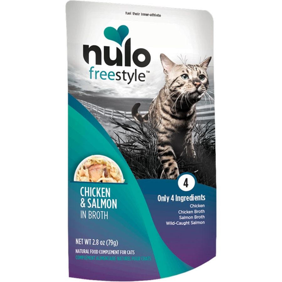 Nulo (Case Pack) - Freestyle Chicken Salmon in Broth Supplemental Cat Food 2.8oz Pouch / Box of 24