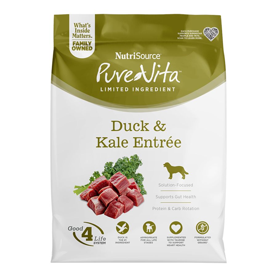 PureVita - Duck &amp; Kale Entree Grain-Free Dry Dog Food, Size: 4#