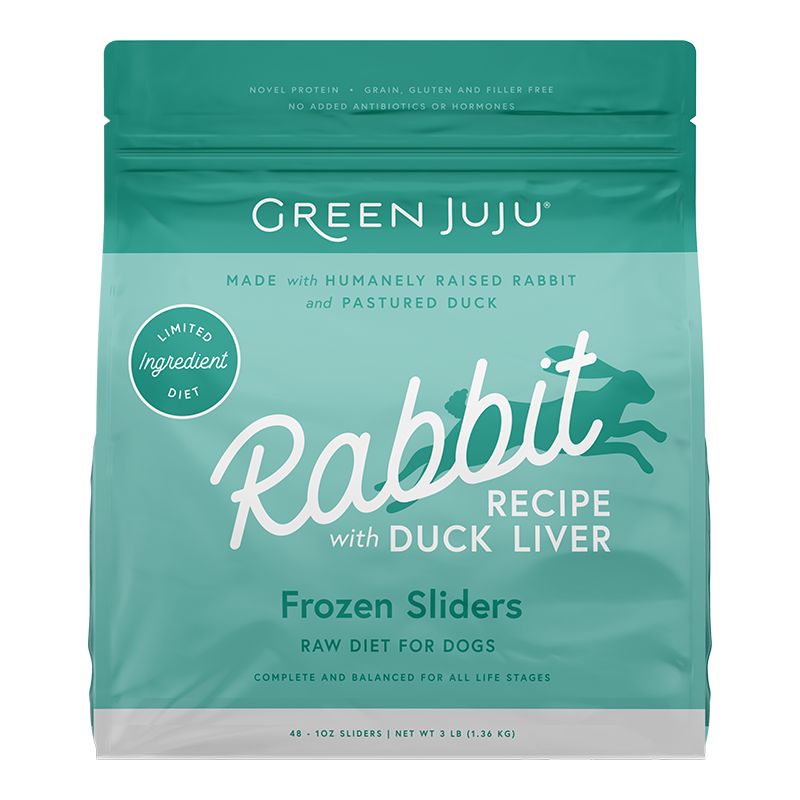 Green JuJu - Rabbit with Duck Liver Raw Dog Food, Size: 3#
