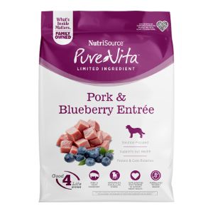 PureVita - Pork &amp; Blueberry Entree Grain-Free Dry Dog Food, Size: 4#