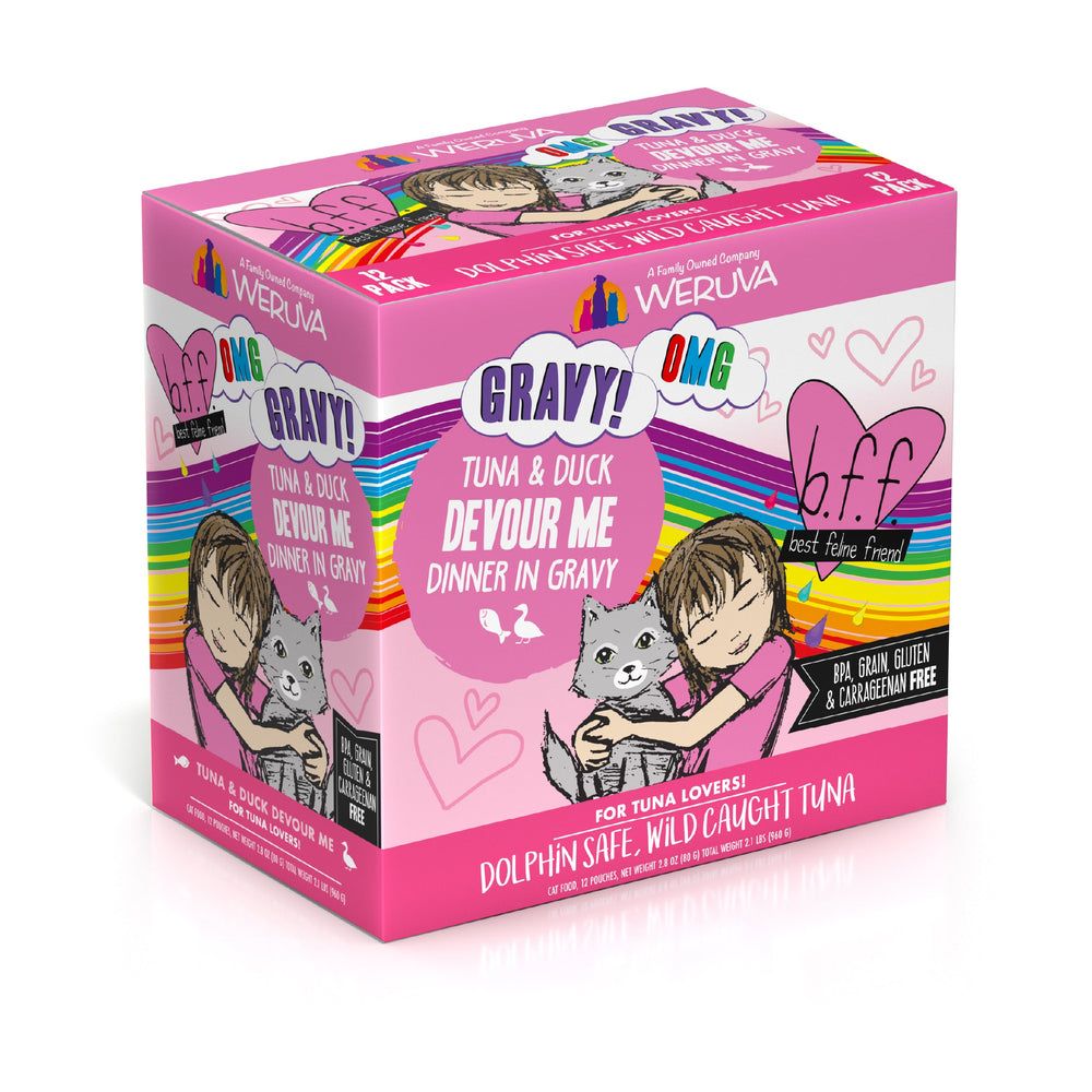 Weruva (Case Pack) - BFF OMG Gravy Tuna &amp; Duck Devour Me Wet Cat Food 3oz Pouch / Box of 12