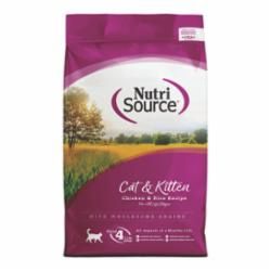 NutriSource - Chicken &amp; Rice Recipe Adult &amp; Kitten Grain-Friendly  Dry Cat Food, Size: 4lb