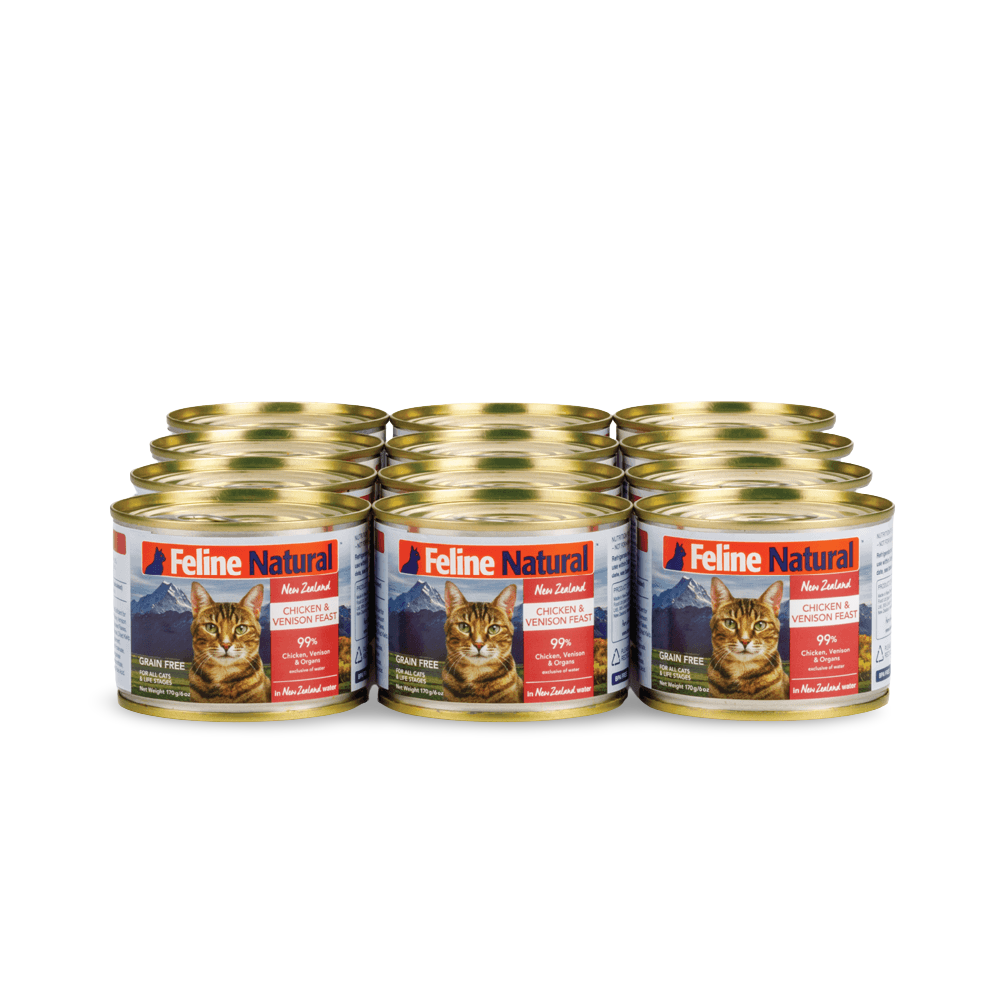 Feline Natural (Case Pack) - Chicken &amp; Venison Wet Cat Food 6 oz / Case of 12
