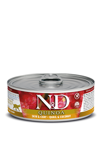 Farmina - N&amp;D Quinoa Skin &amp; Coat Quail &amp; Coconut Wet Cat Food, Size: 2.8 oz.