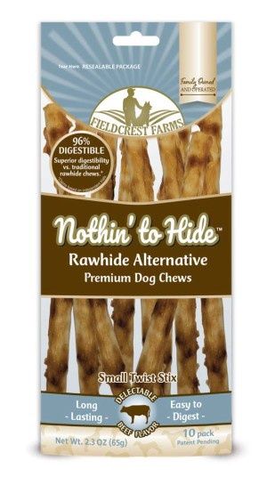 Fieldcrest Farms - Nothin to Hide Dog Chew Twists 10 pk, Flavor: Beef