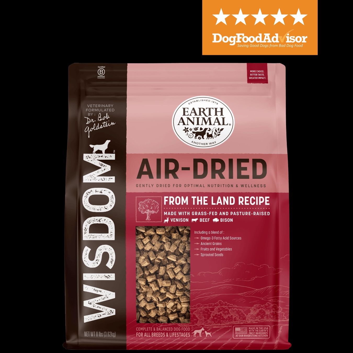 Earth Animal -DOG WISDOM AIR - DRIED FROM THE LAND RECIPE 2#