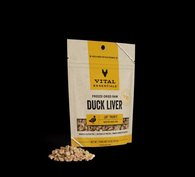 Vital Essentials - Duck Liver Freeze Dried Raw Cat Treats .9oz