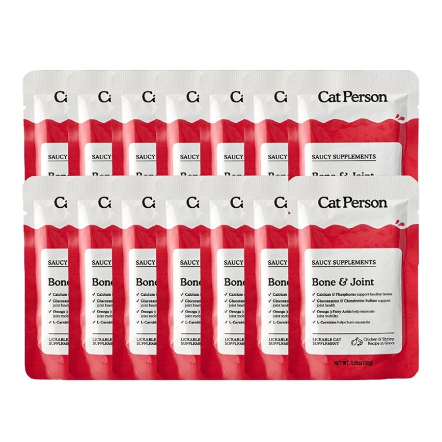 Cat Person (Case Pack) - Bone &amp; Joint Chicken &amp; Shrimp Saucy Cat Supplement 1.05 oz / Case of 14