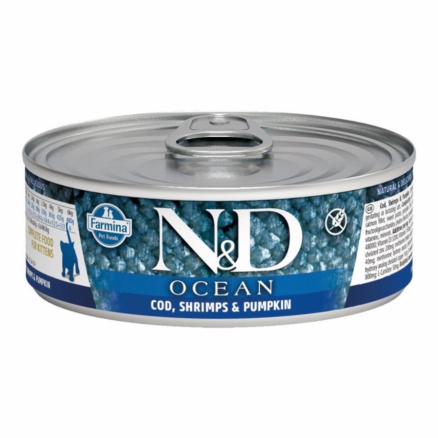 Farmina (Case Pack) - N&amp;D Cod, Shrimp &amp; Pumpkin Grain-Free Kitten Wet Cat Food 2.5 oz / Case of 24