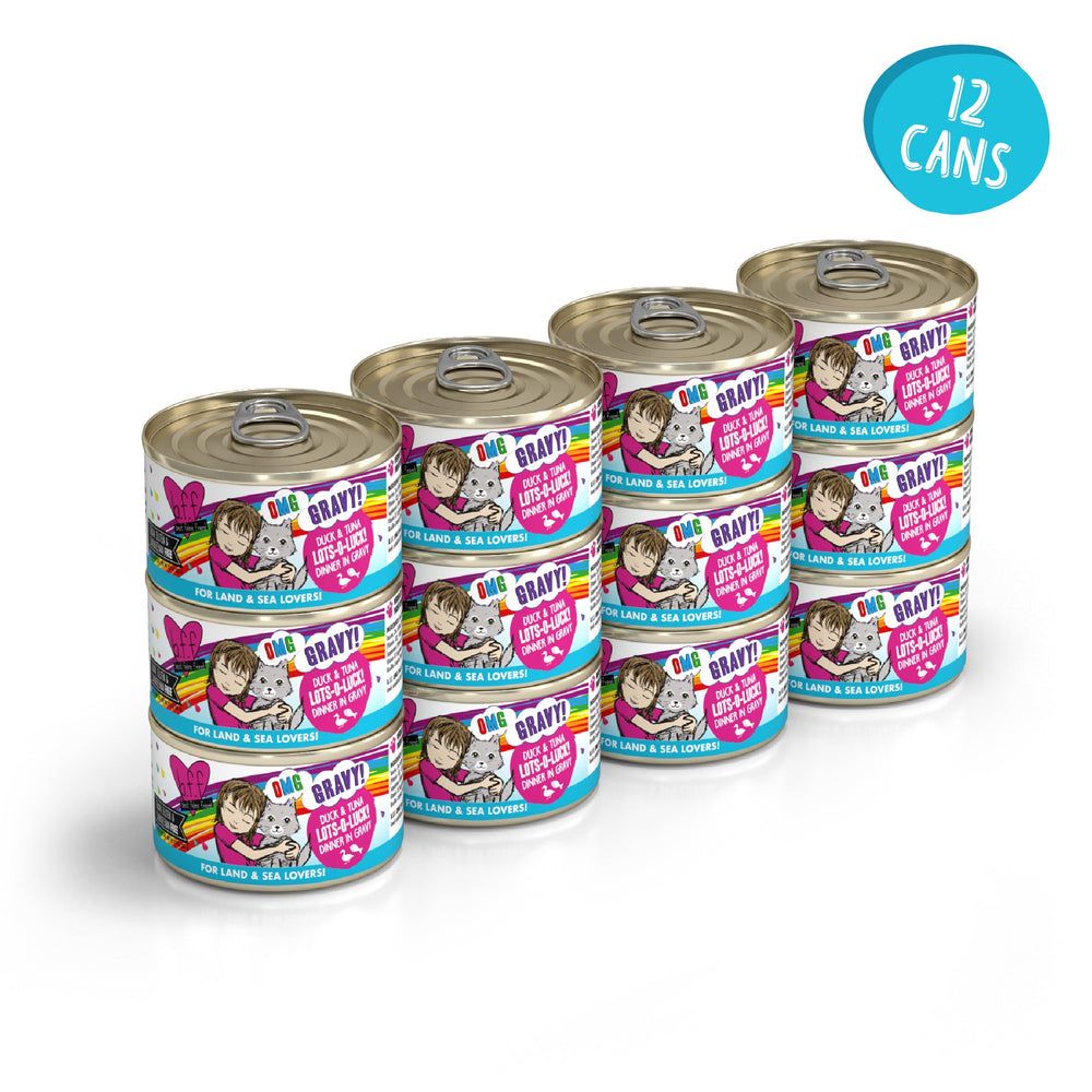 Weruva (Case Pack) - BFF OMG Lots-O-Luck! Duck &amp; Tuna Dinner Minced-Style Canned Cat Food in Gravy 2.8oz / Case of 12