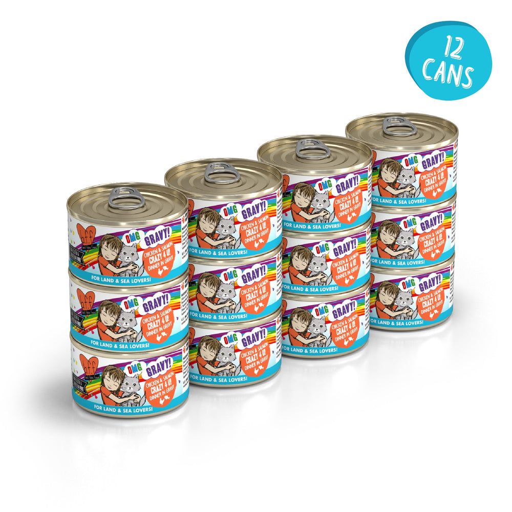 Weruva (Case Pack) - BFF OMG Crazy 4 U! Chicken &amp; Salmon Dinner Minced-Style Canned Cat Food in Gravy 2.8oz / Case of 12