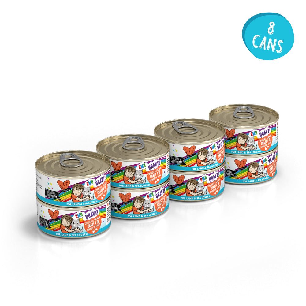 Weruva (Case Pack) - BFF OMG Crazy 4 U! Chicken &amp; Salmon Dinner Minced-Style Canned Cat Food in Gravy 5.5oz / Case of 8