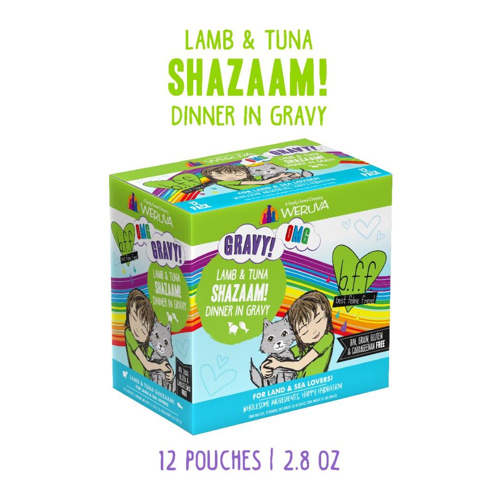 Weruva (Case Pack) - BFF OMG Lamb &amp; Tuna Shazaam! Dinner Pouch in Gravy 2.8oz / Box of 12