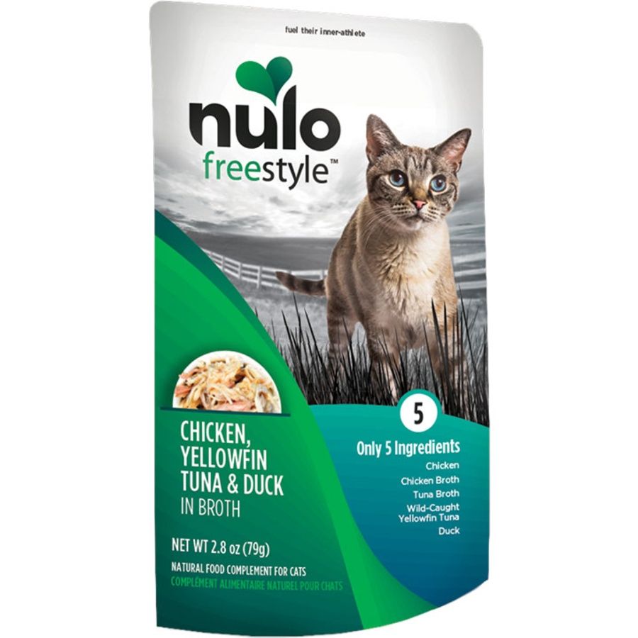 Nulo (Case Pack) - Chicken, Yellowfin Tuna &amp; Duck in Broth Supplemental Cat Food 2.8oz Pouch / Box of 24
