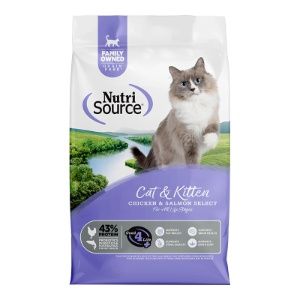 NutriSource - Chicken &amp; Salmon Select Recipe Grain-Free Dry Cat &amp; Kitten Food, Size: 4#