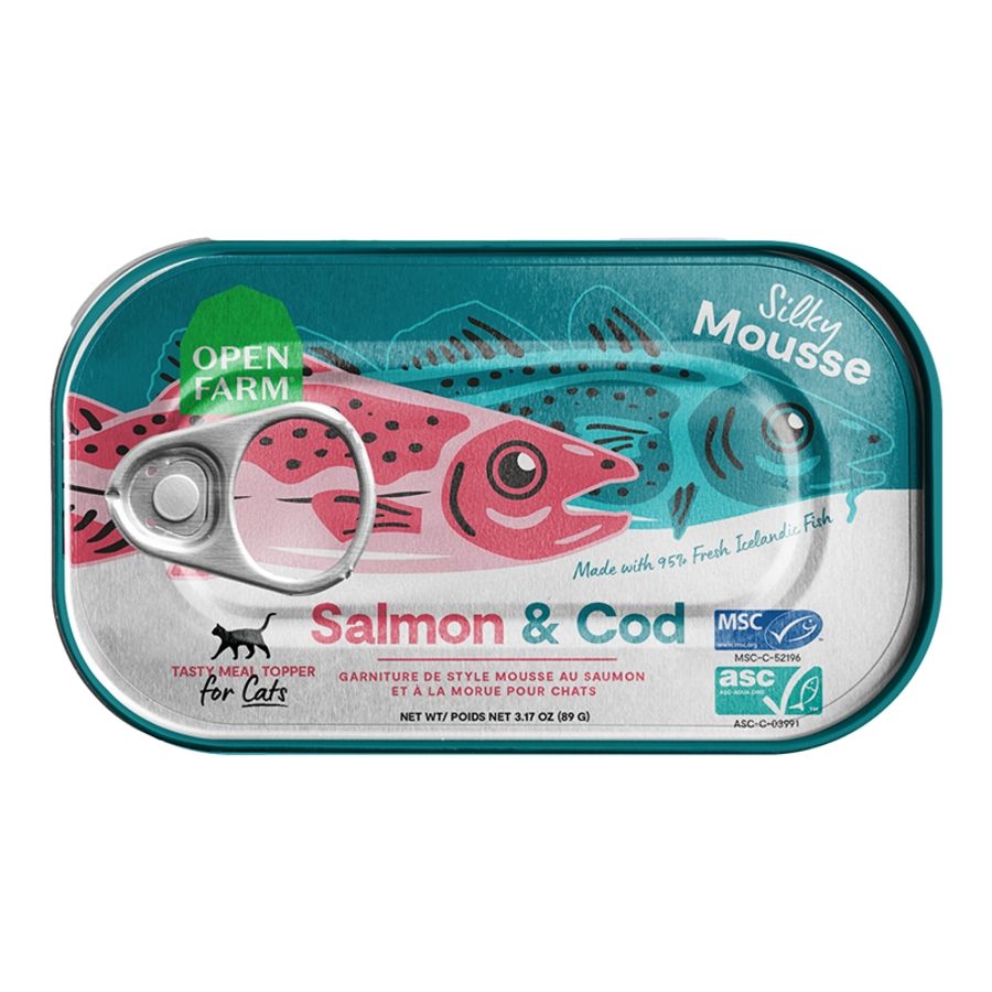 Open Farm (Case Pack) - Salmon &amp; Cod Topper for Cats 3.17oz / Case of 17