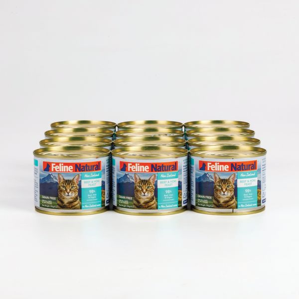 Feline Natural (Case Pack) - Beef &amp; Hoki Wet Cat Food 6 oz / Case of 12