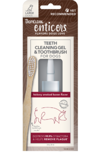 TropiClean - Enticers Hickory Smoked Bacon Gel &amp; Toothbrush, Size: Small &amp; Medium