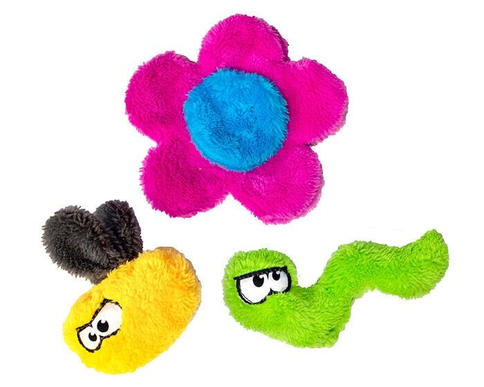 Cycle Dog - Duraplush Puppy Pack Dog Toy, Style: Flower