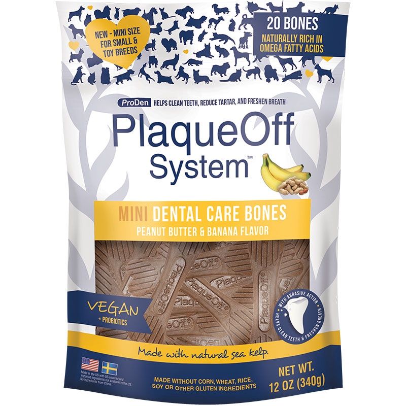 ProDen PlaqueOff - Mini Peanut Butter Dental Bones 12 oz.