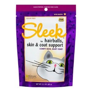 Inclover - Sleek Skin, Coat, &amp; Hairball Supplement Soft Chew for Cats 2.1 oz
