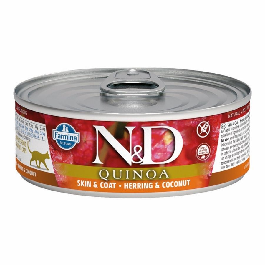 Farmina (Case Pack) - N&amp;D Quinoa Skin &amp; Coat Herring &amp; Coconut Wet Cat Food 2.8oz / Case of 24