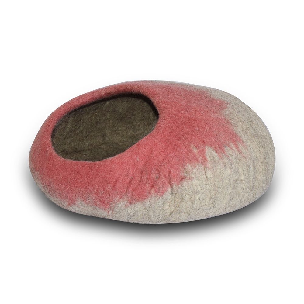 Karma Cat - Wool Pet Bed - Gray Rose Ombre