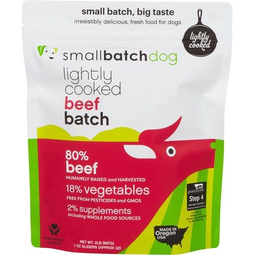 Small Batch - Lightly Cooked Frozen Dog Food 5#, Flavor: Beef