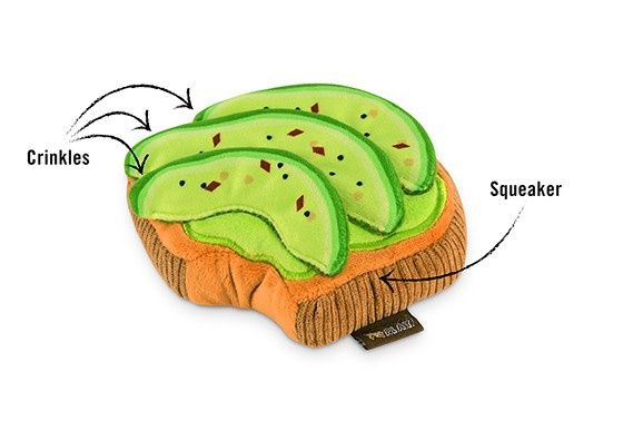 Play Pet - Avocado Toast Barking Brunch Plush Dog Toy, Size: Regular