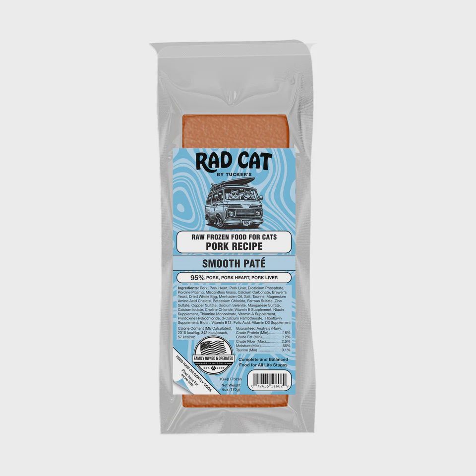 Rad Cat by Tucker's - Pork Recipe Frozen Raw Cat Food 6 oz.