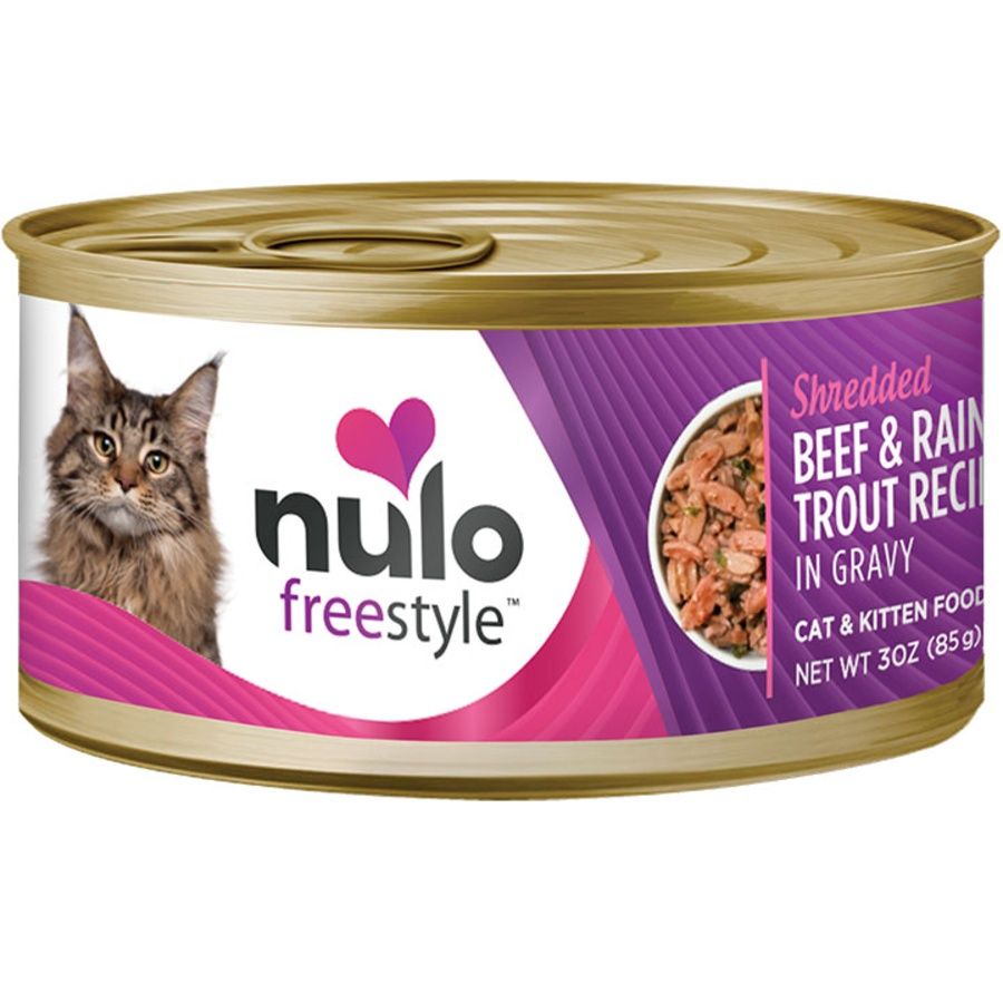 Nulo (Case Pack) - Freestyle Shredded Beef &amp; Rainbow Trout Canned Cat Food 3.0 oz / Case of 24