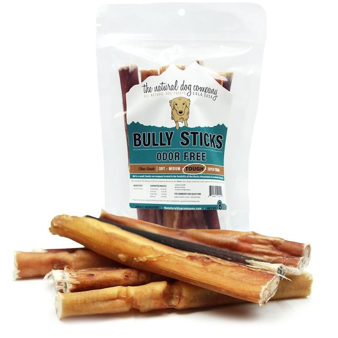 The Natural Dog Co. - 6" Bully Sticks Odor Free -8oz. Bag