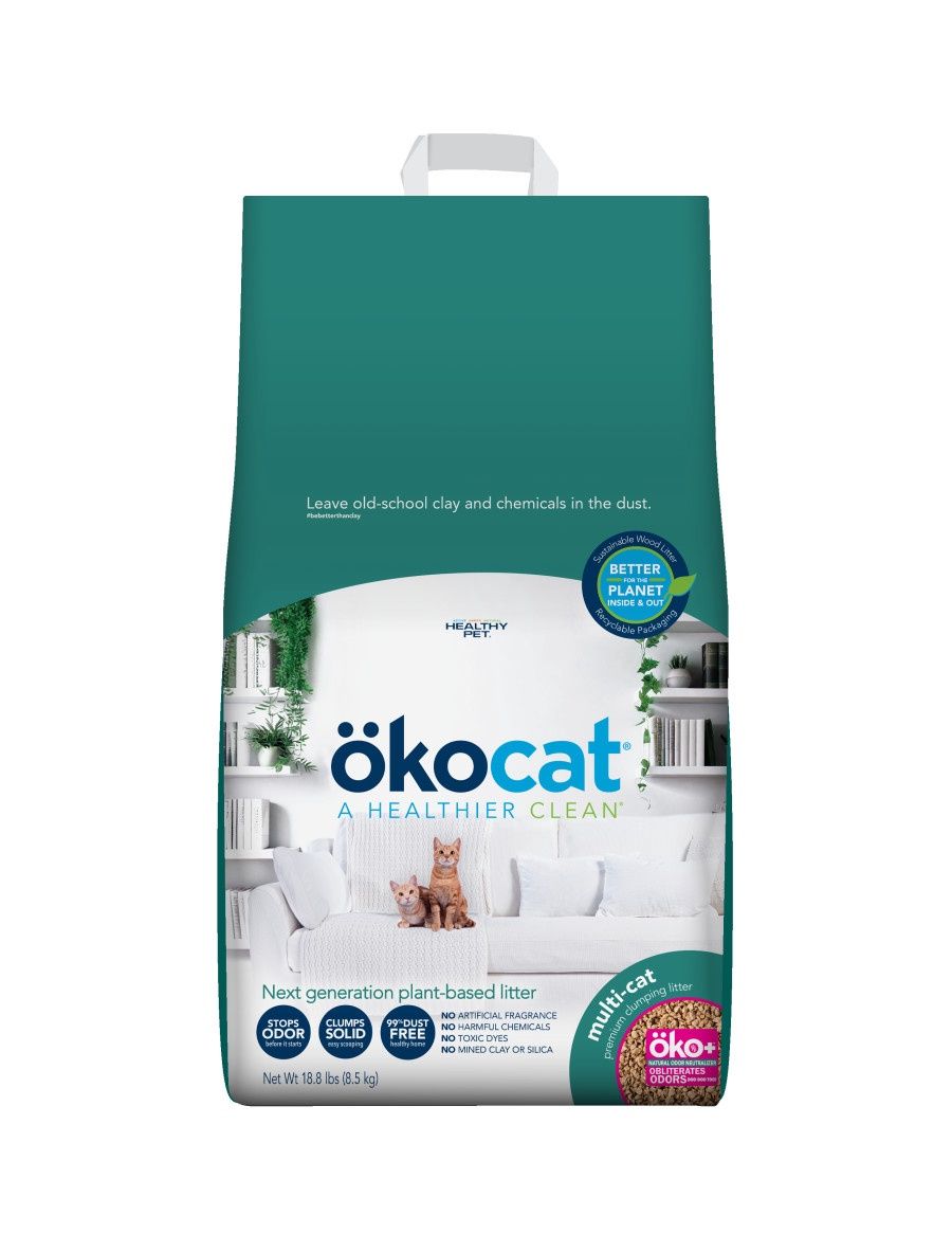 Okocat - Multi-Cat, Clumping Wood Litter, Size: Large 18.8#