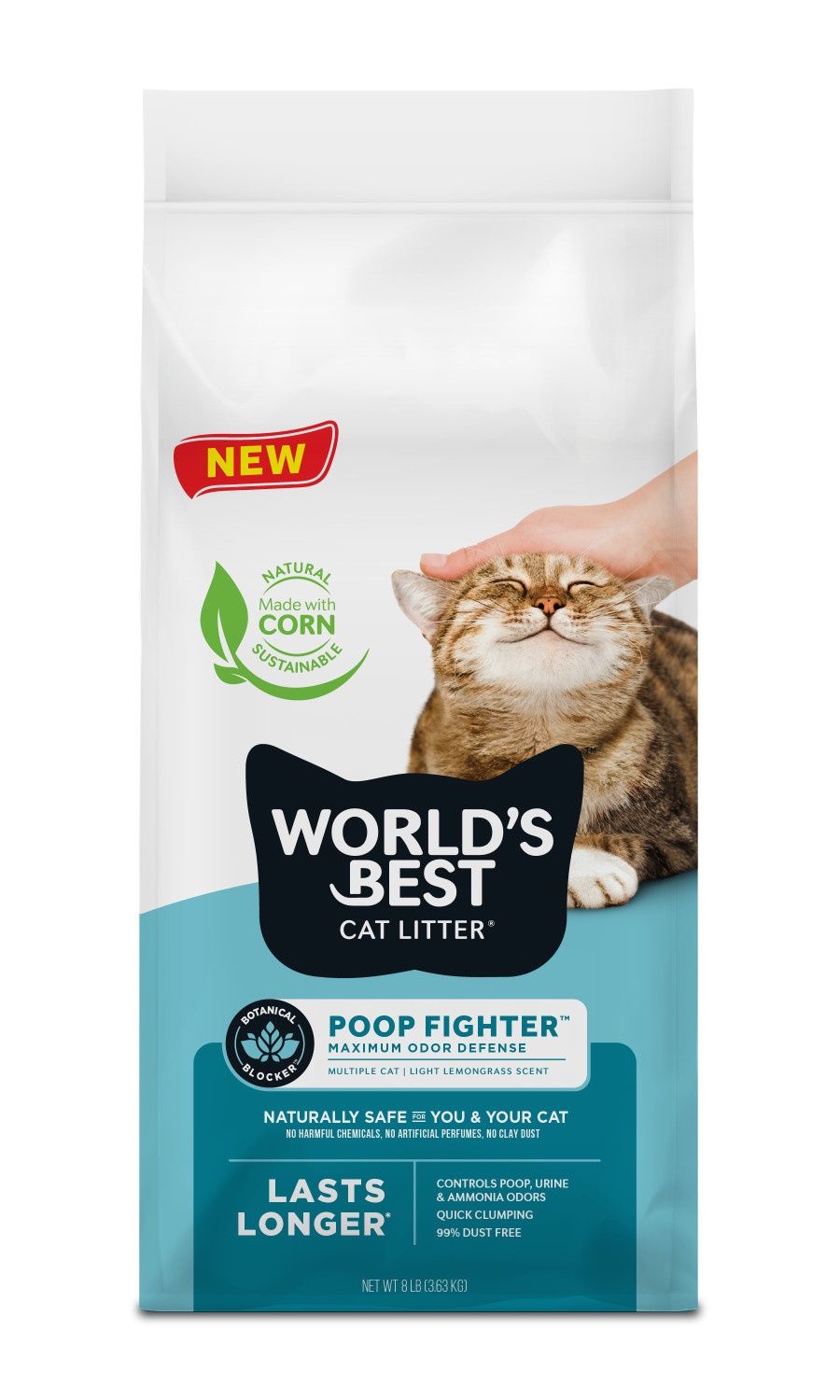 World's Best Cat Litter - Poop Fighter Lemongrass Cat Litter, Size: 8#