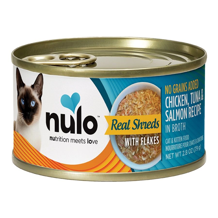 Nulo (Case Pack) - Real Shreds with Flakes Chicken, Tuna &amp; Salmon Recipe Wet Cat Food 2.8 oz / Case of 12