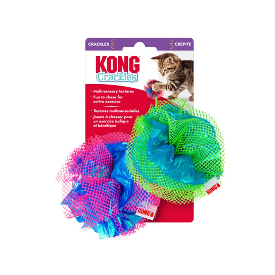 Kong - Crackles Fluff Balls Cat Toy 2pack