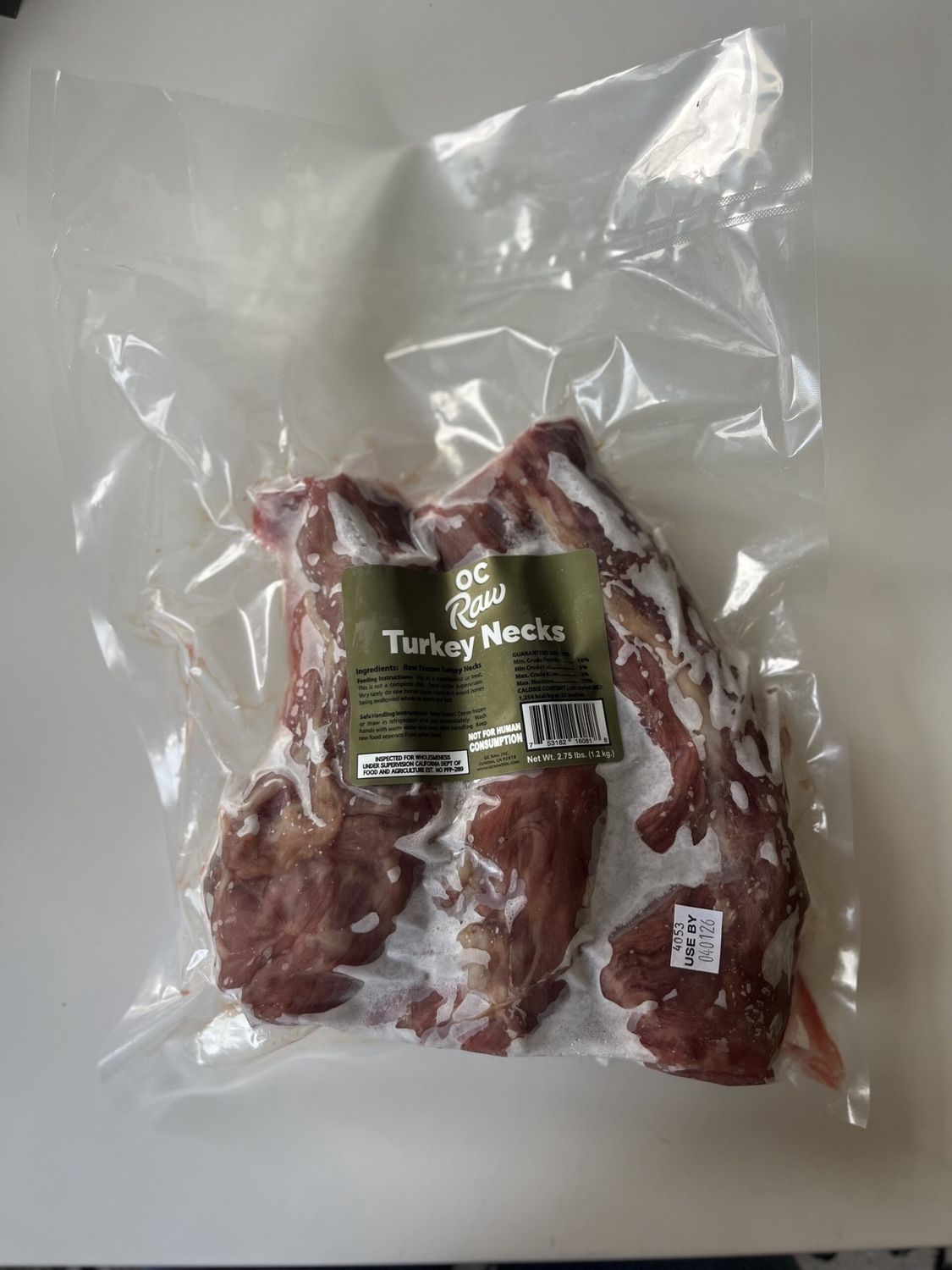 OC RAW - Turkey Necks 2.75 LB